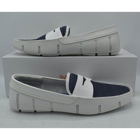 SWIMS Mens Size 12 Printed Penny Loafer White Slip On Loafers Shoes - Picture 8 of 12